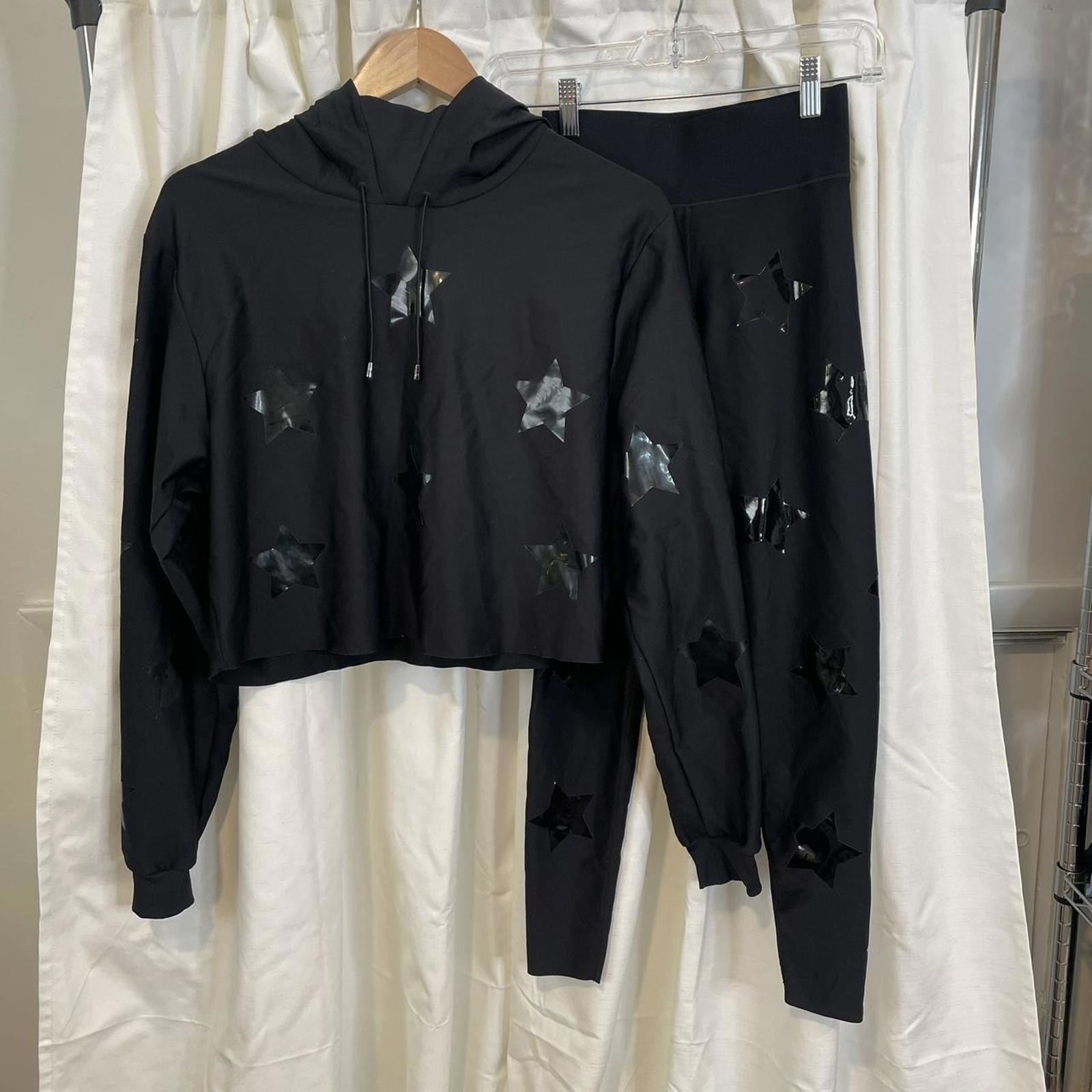Ultracor Black Star Print Leggings And Hoodie Set